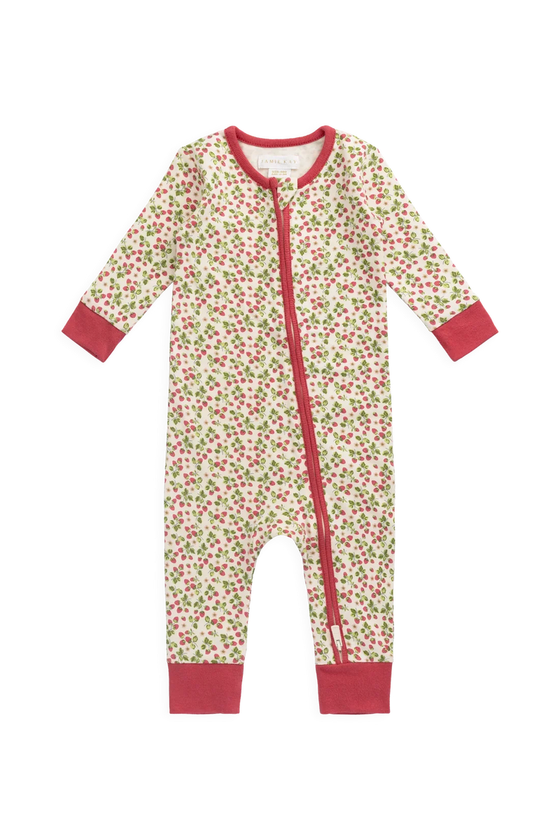 Organic Cotton Jude Onepiece - Cottage Strawberries