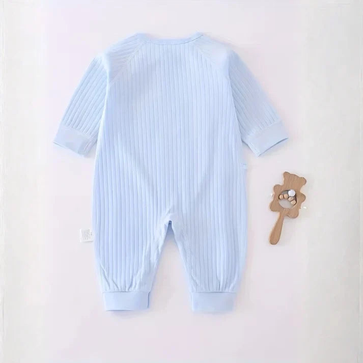 2-Piece Cotton BLended Baby Kimono Romper & Bear Hat Set