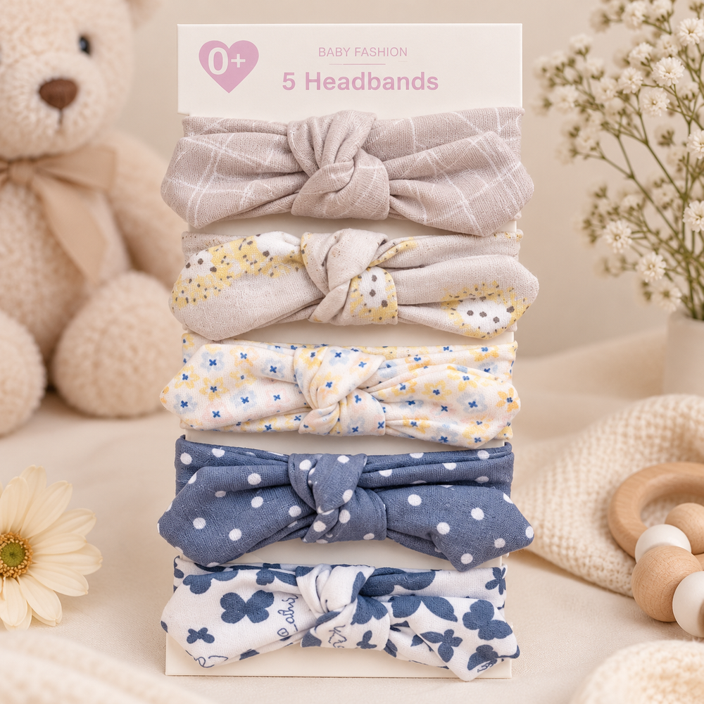 Baby Knotted Headband Set – 5 Pieces