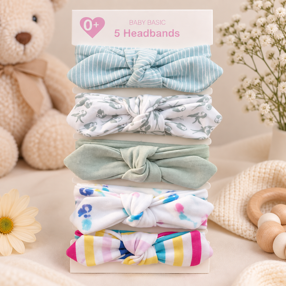 Baby Knotted Headband Set – 5 Pieces