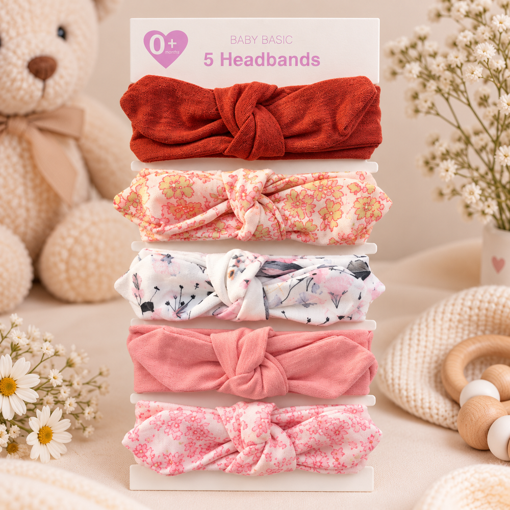 Baby Knotted Headband Set – 5 Pieces
