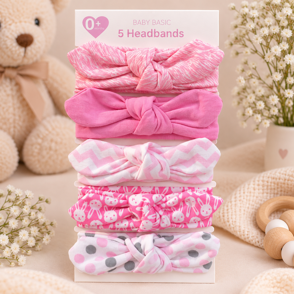 Baby Knotted Headband Set – 5 Pieces