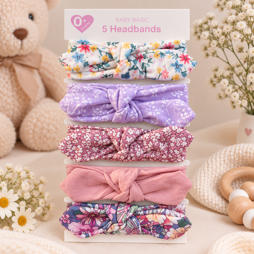 Baby Knotted Headband Set – 5 Pieces