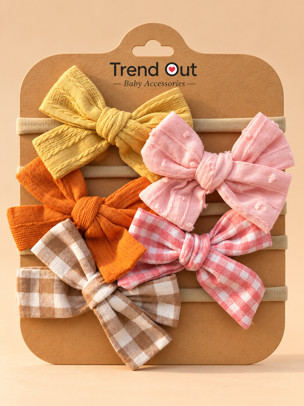 5 Piece Baby Girl Bow Headband Set – Floral, Lace & Classic Bows