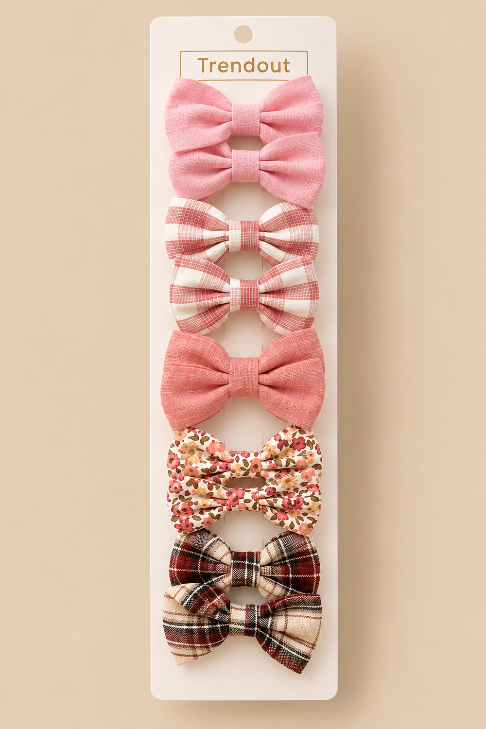Classic Bow Hair Clip Set – 10 Pieces