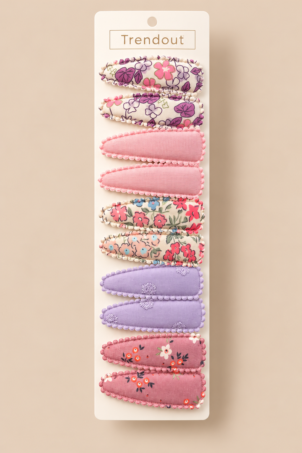 Floral & Classic Fabric Hair Clips – 10 Piece Set