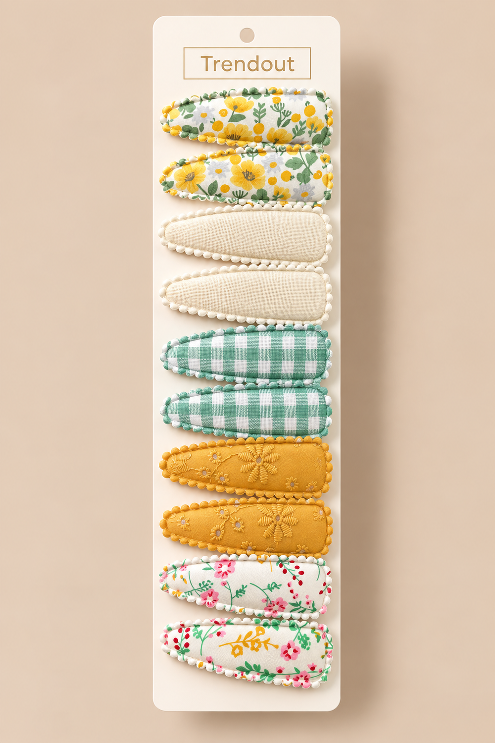 Floral & Classic Fabric Hair Clips – 10 Piece Set