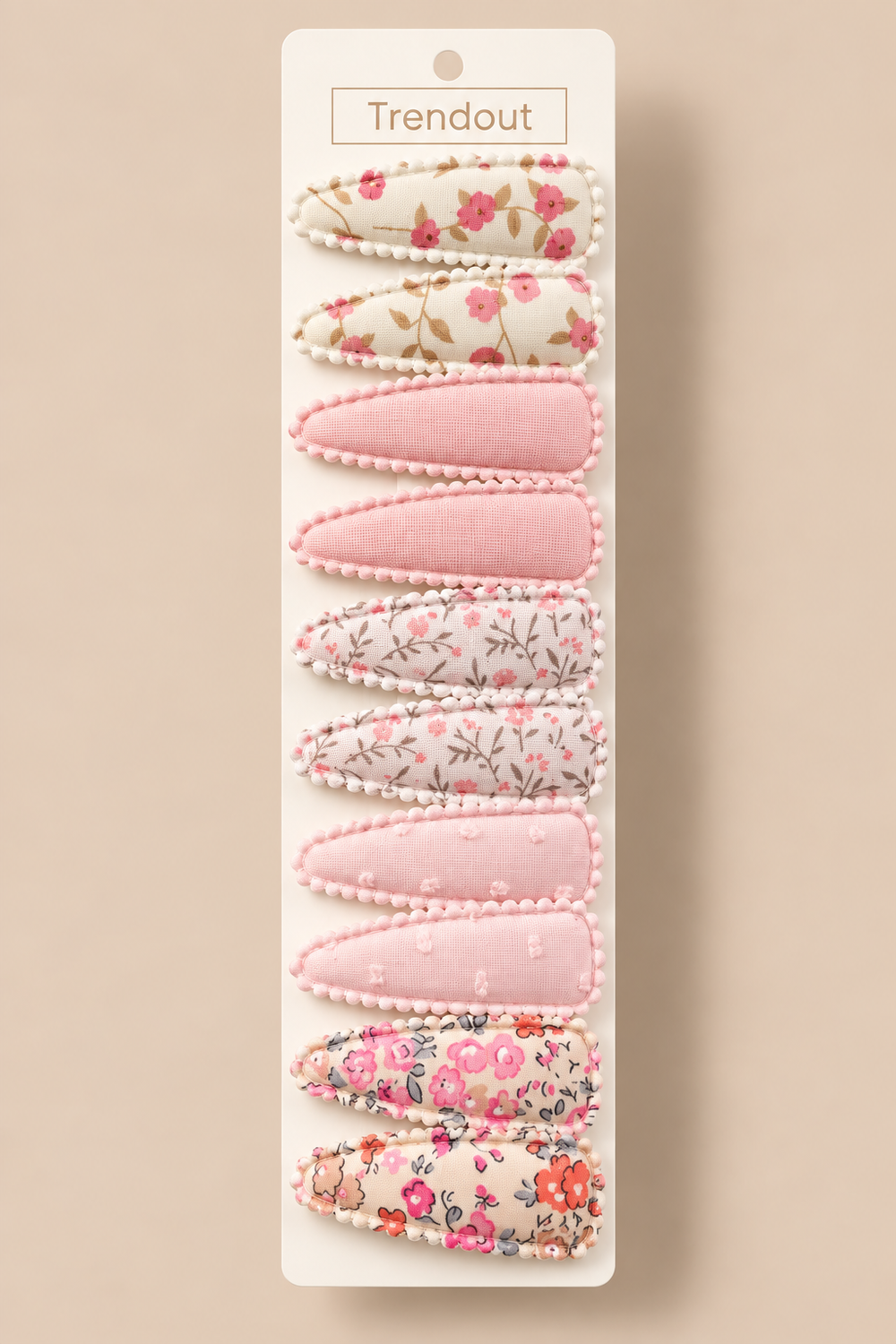 Floral & Classic Fabric Hair Clips – 10 Piece Set