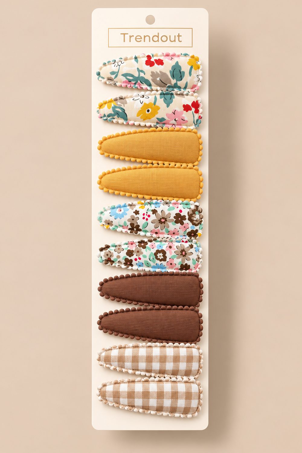 Floral & Classic Fabric Hair Clips – 10 Piece Set