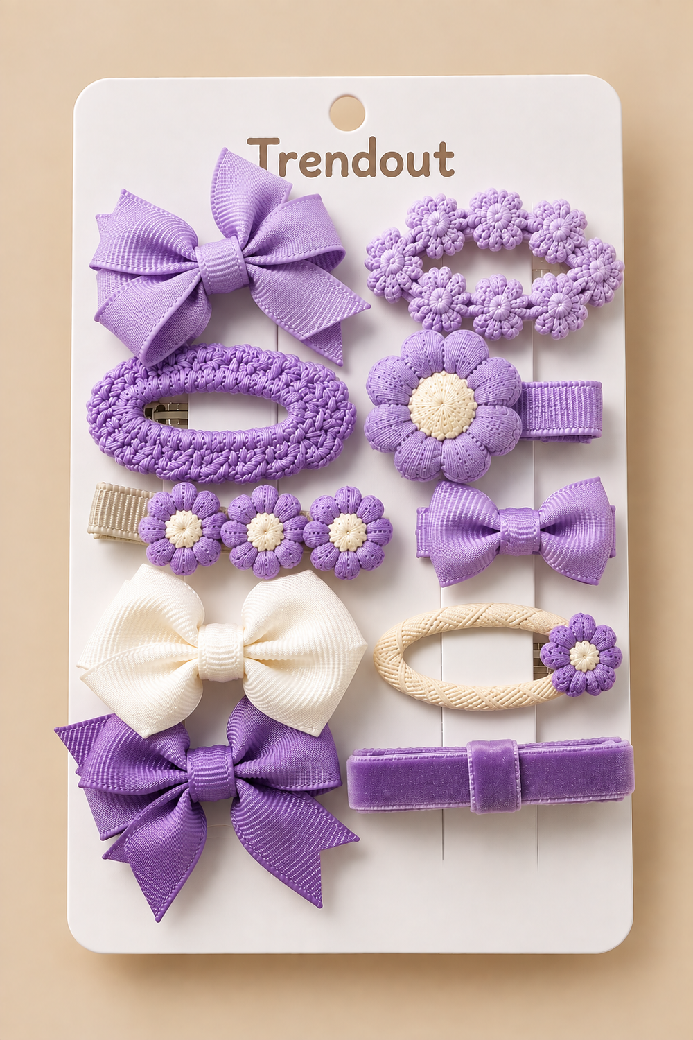 10-Piece Girls Hair Clip Set – Bows, Flowers & Crochet Designs