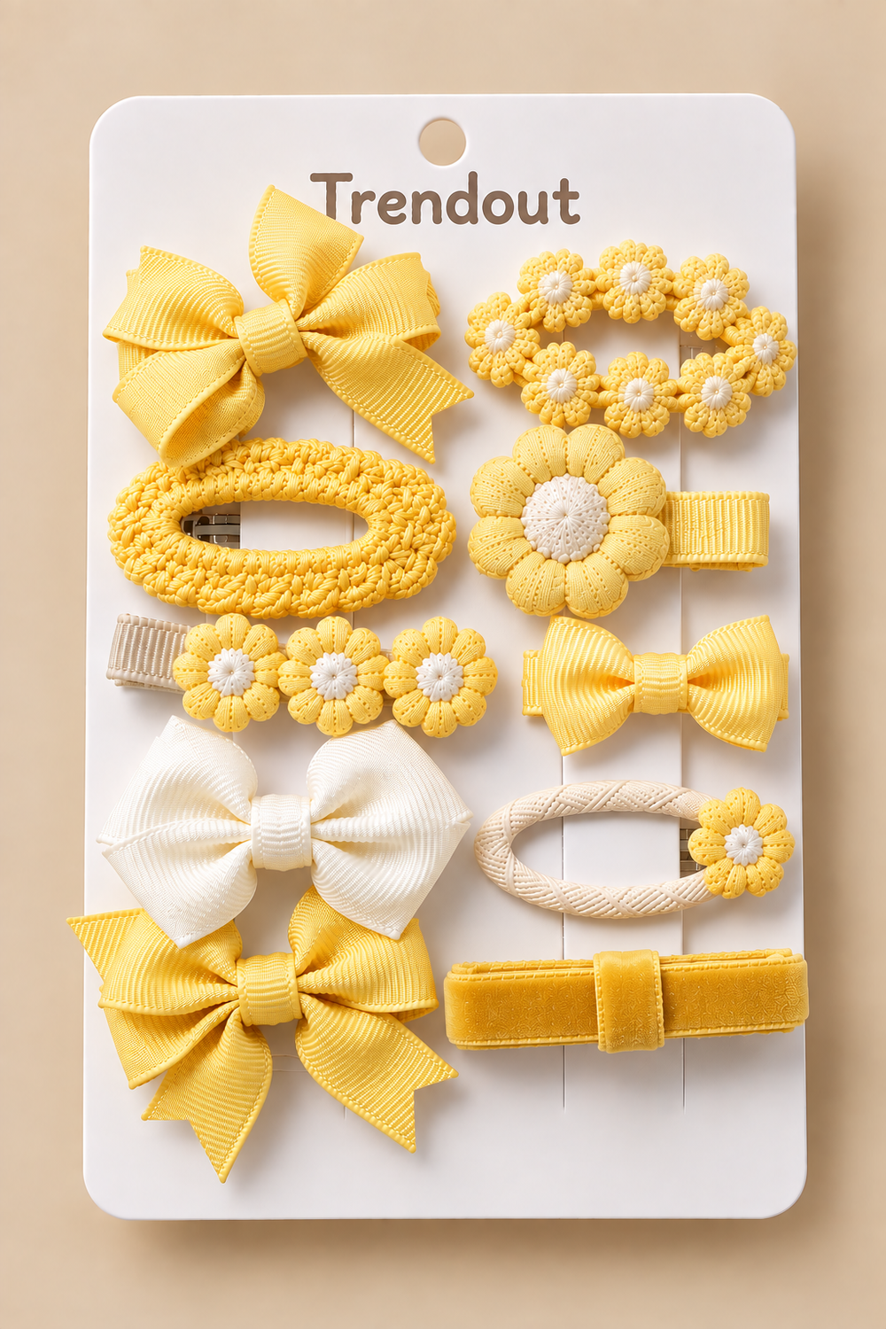 10-Piece Girls Hair Clip Set – Bows, Flowers & Crochet Designs