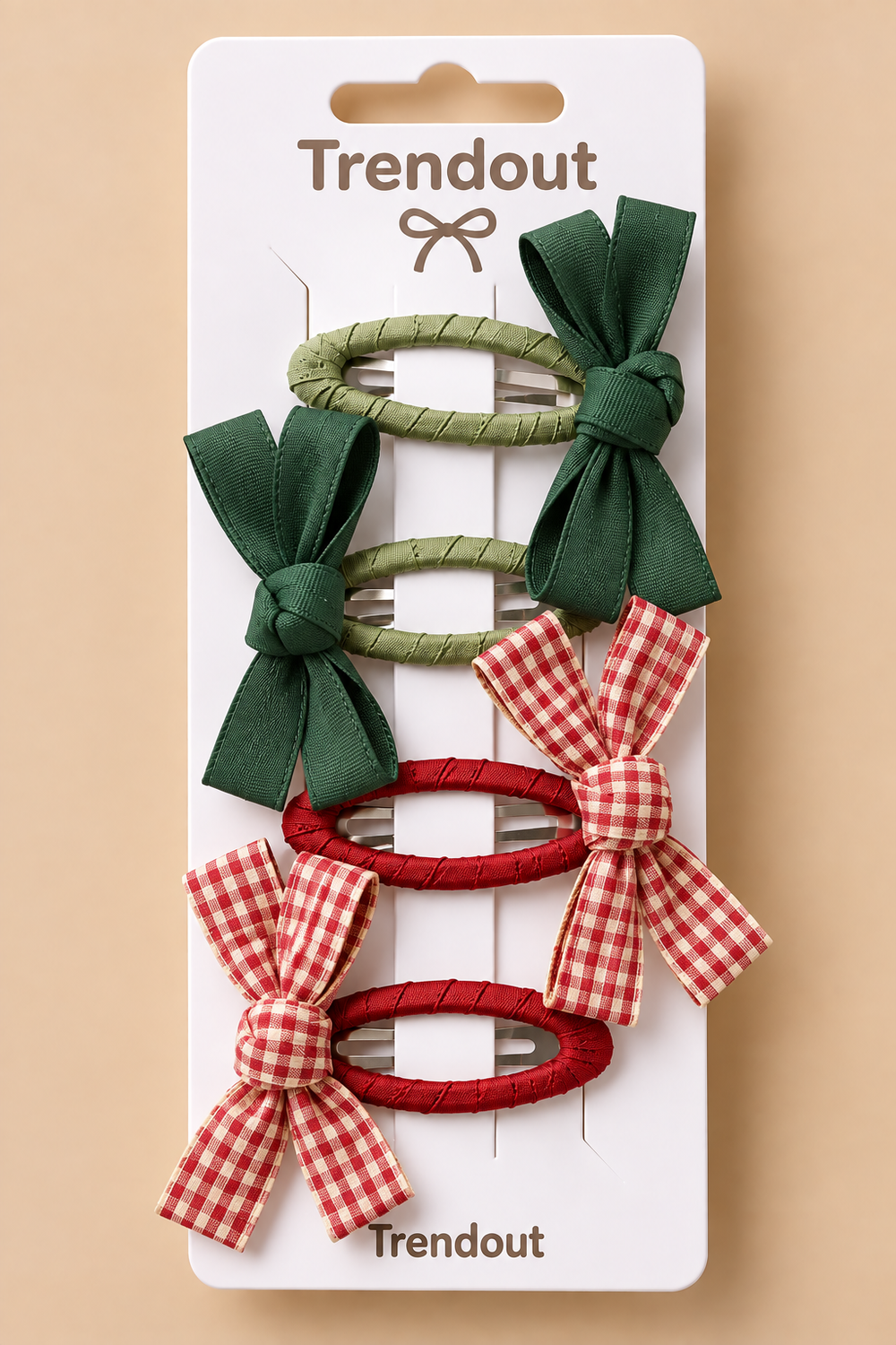 4-Piece Girls Bow Hair Clip Set – Fabric Wrapped Snap Clips