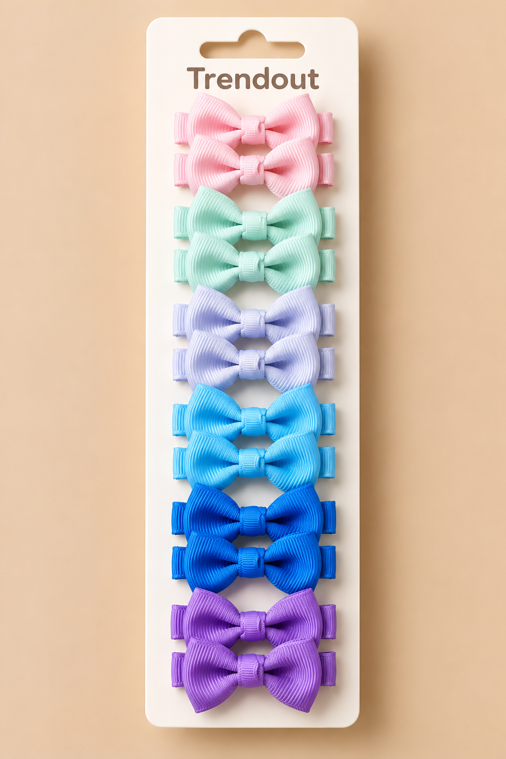 12-Piece Mini Bow Hair Clip Set – Color Coordinated Grosgrain Clips