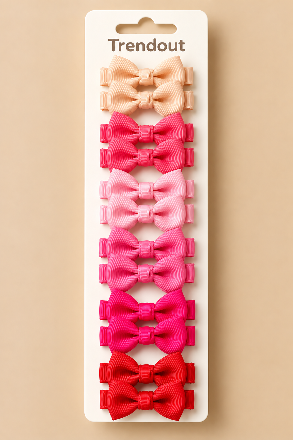 12-Piece Mini Bow Hair Clip Set – Color Coordinated Grosgrain Clips