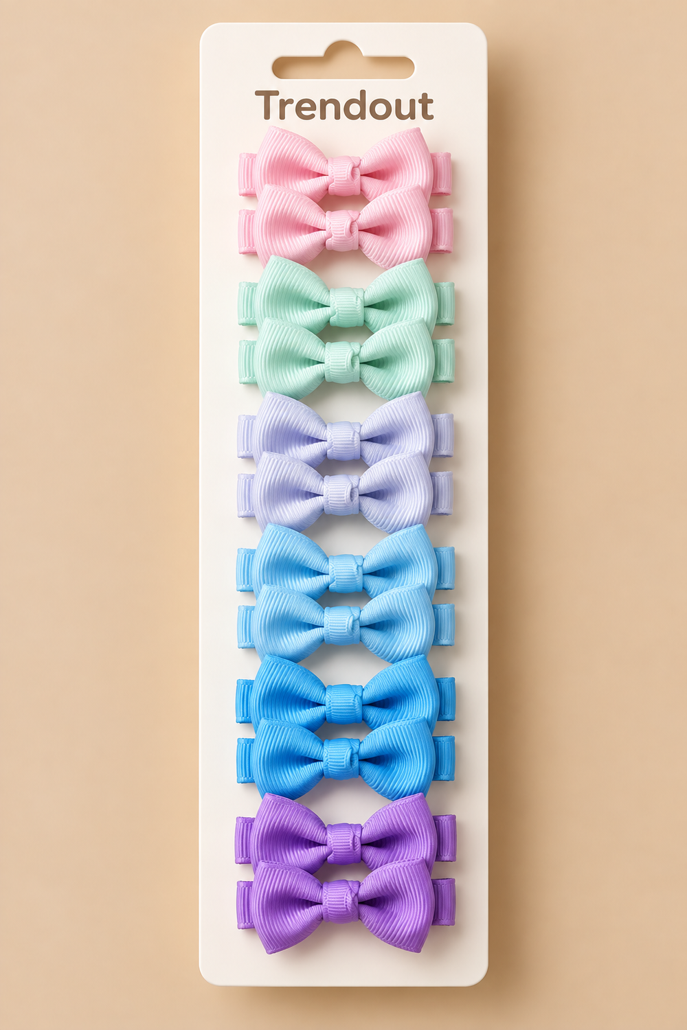 12-Piece Mini Bow Hair Clip Set – Color Coordinated Grosgrain Clips