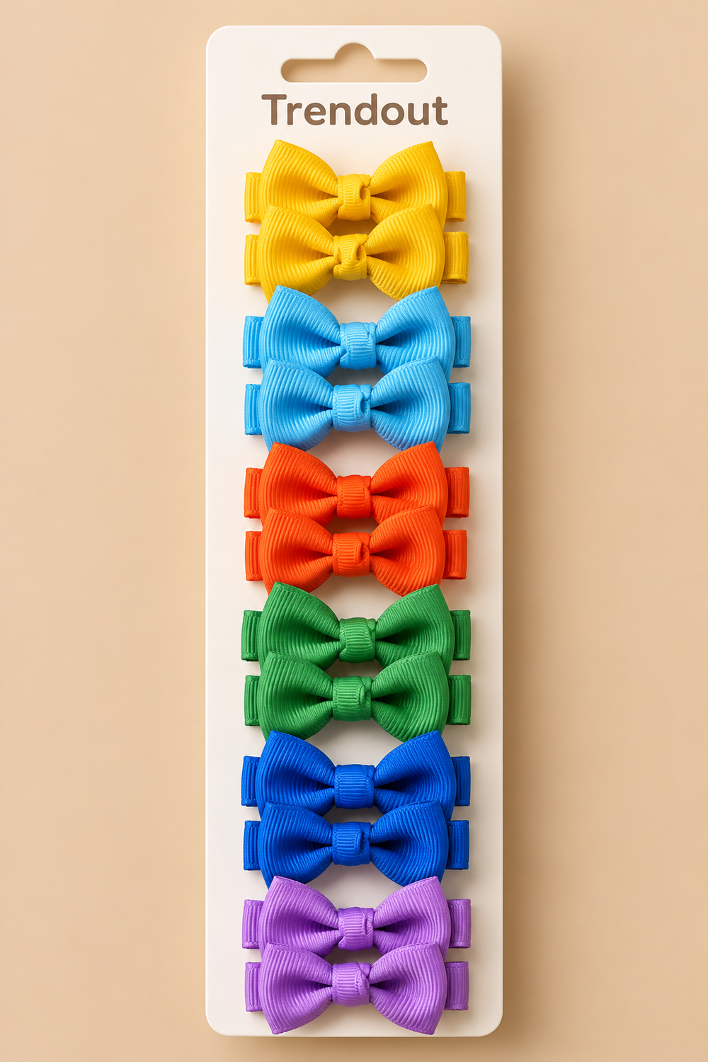 12-Piece Mini Bow Hair Clip Set – Color Coordinated Grosgrain Clips