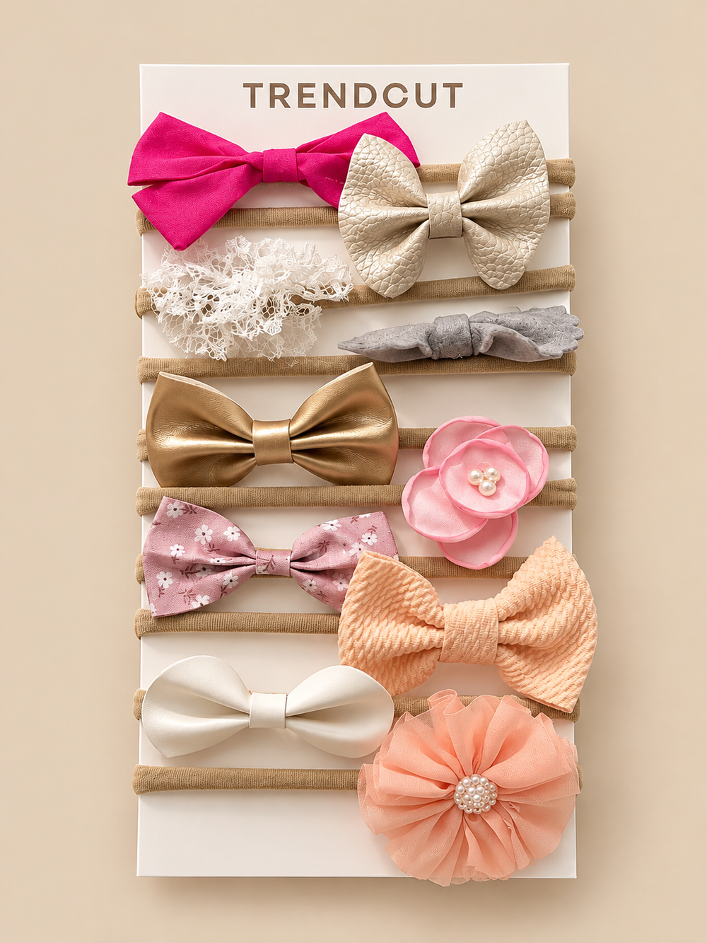 Baby Girls Assorted Bow & Floral Headband Set – 10 Pieces