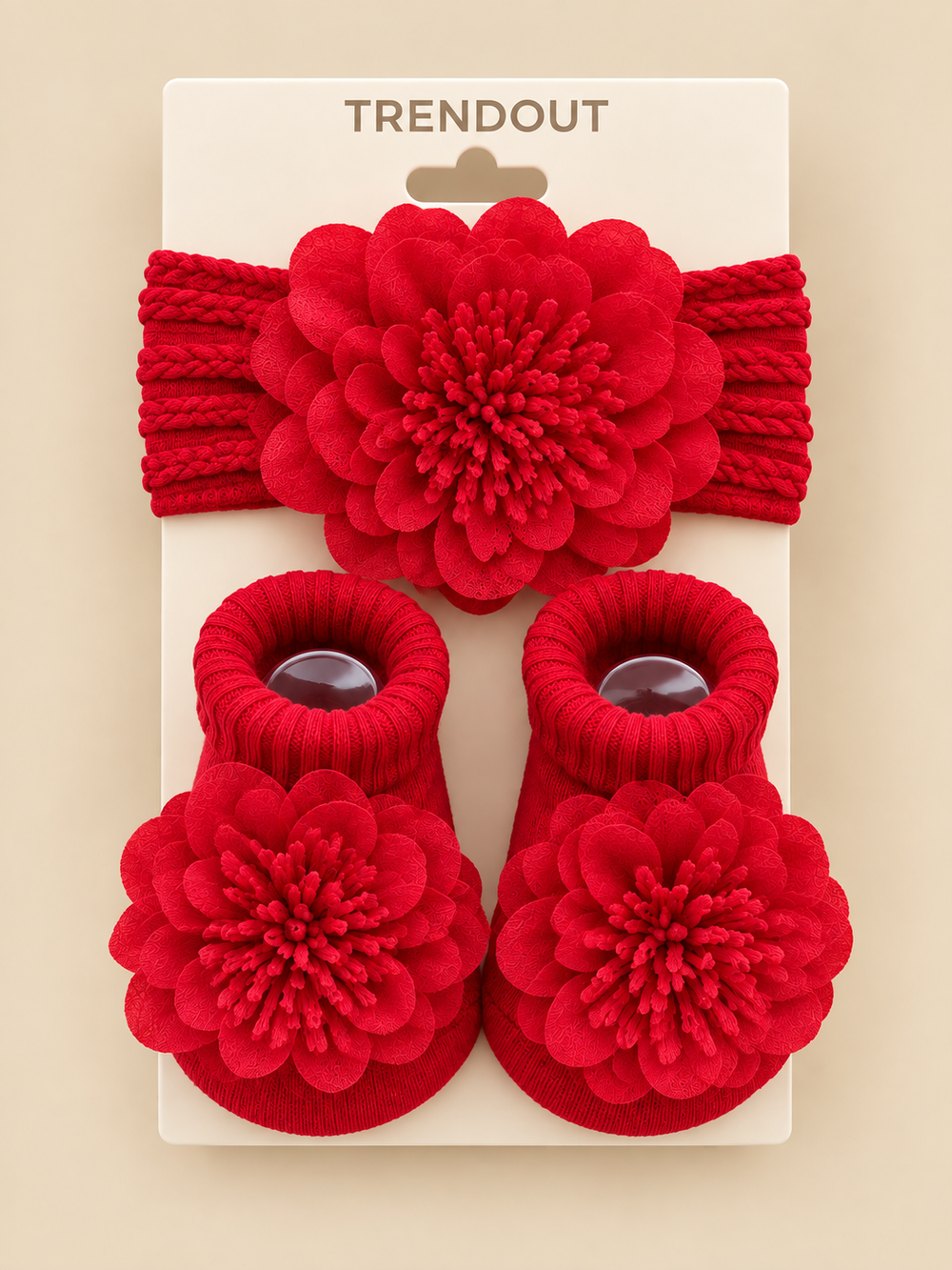 Baby Girls Floral Headband & Matching Socks Set – 3 Colors