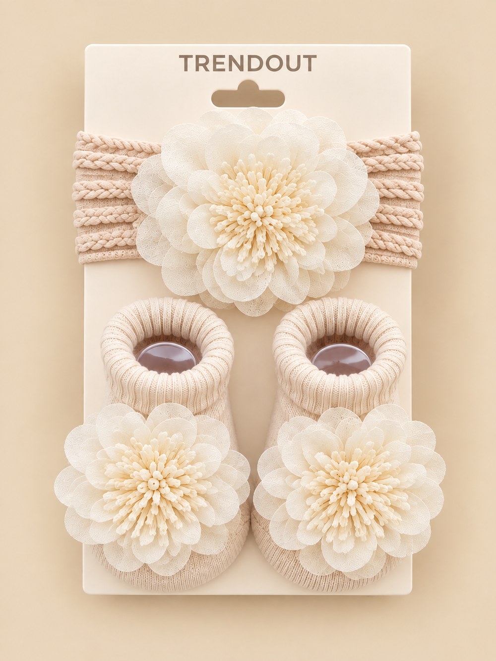 Baby Girls Floral Headband & Matching Socks Set – 3 Colors