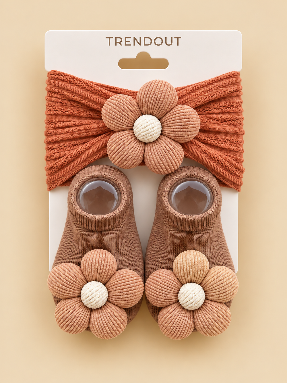 Baby Girls 3D Daisy Headband & Matching Socks Set –