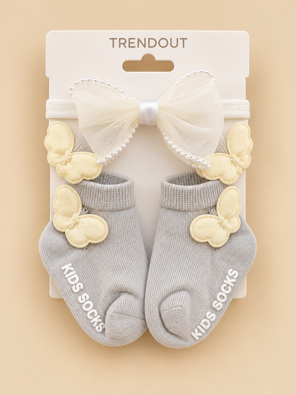 Elegant Headband & Lace Socks Set for Baby Girls