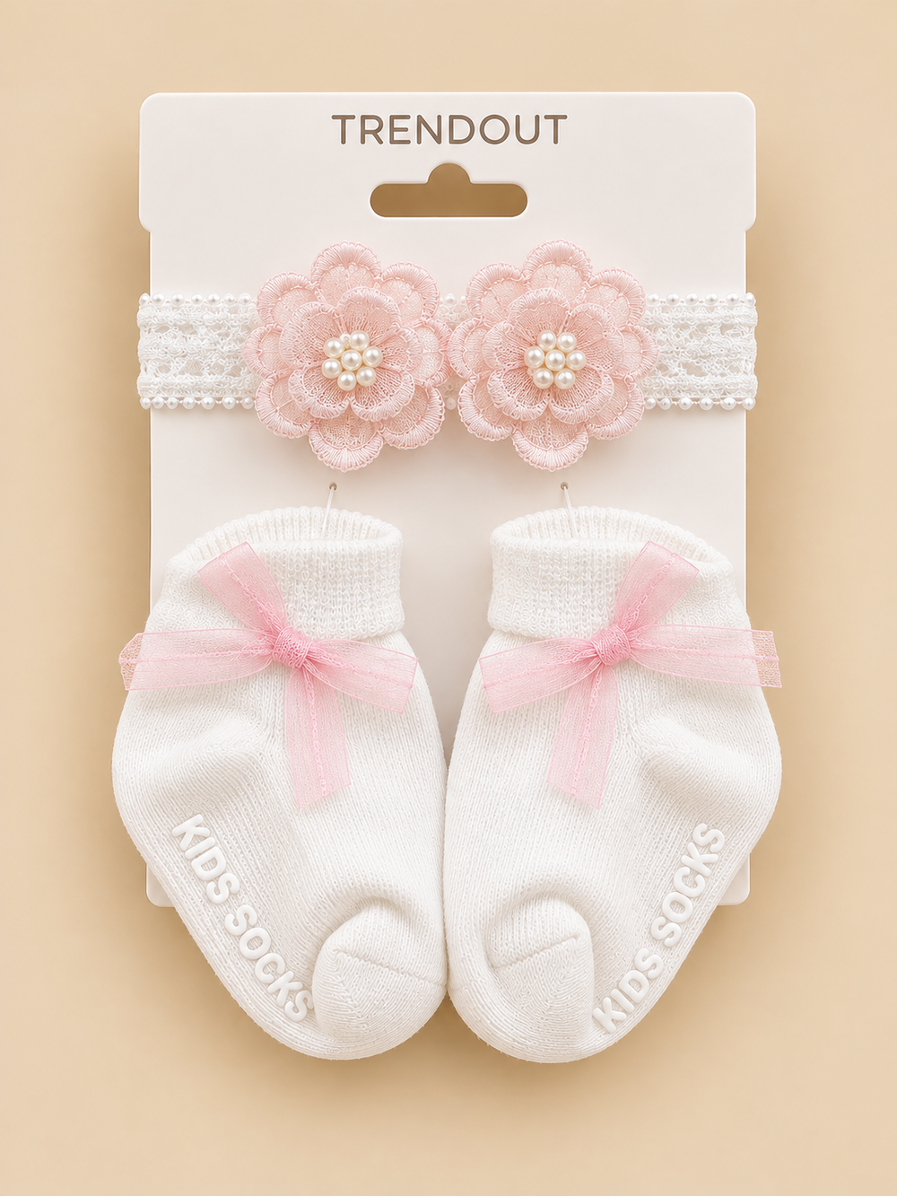 Elegant Headband & Lace Socks Set for Baby Girls