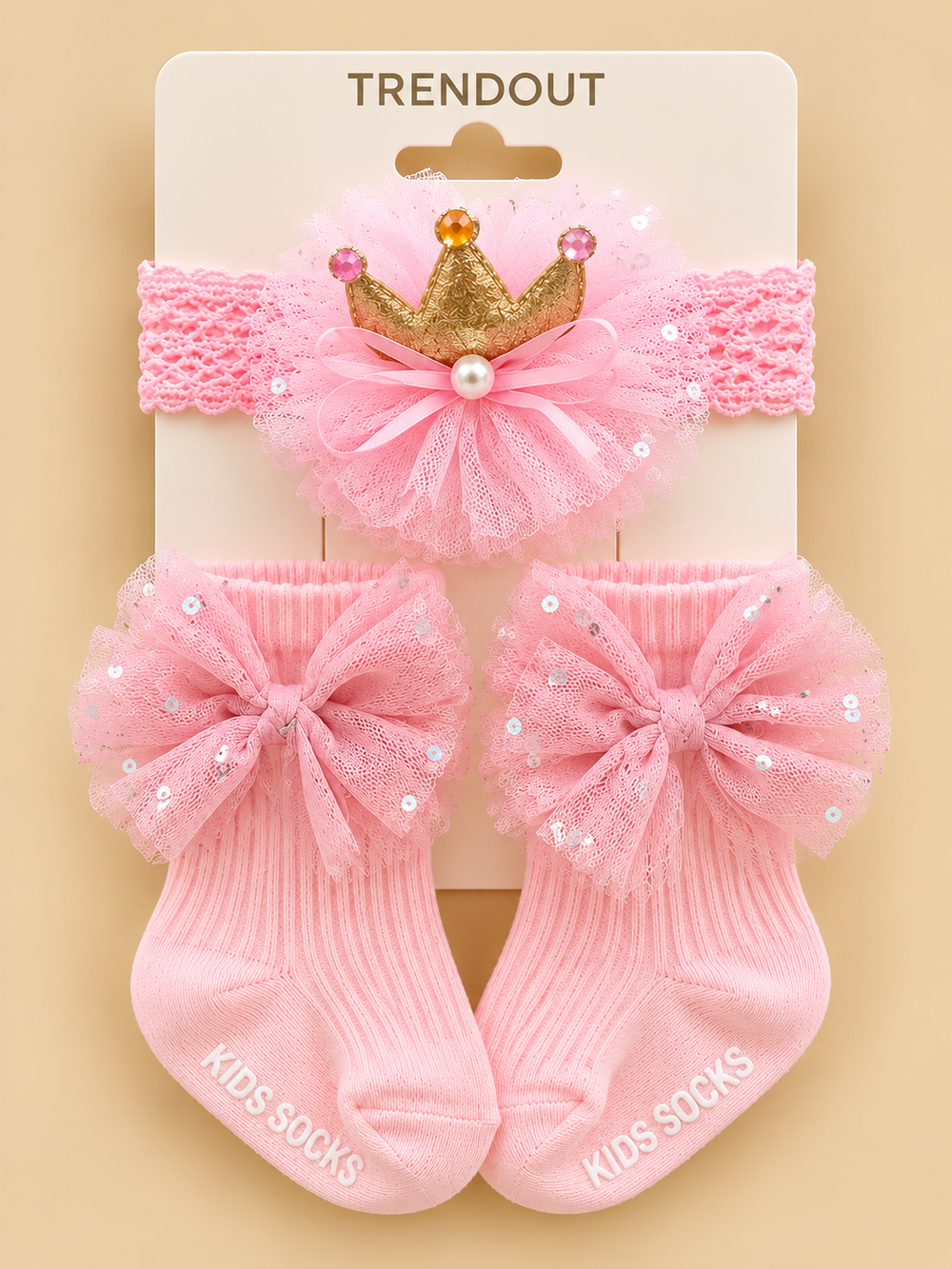 Princess Crown Headband & Bow Socks Set