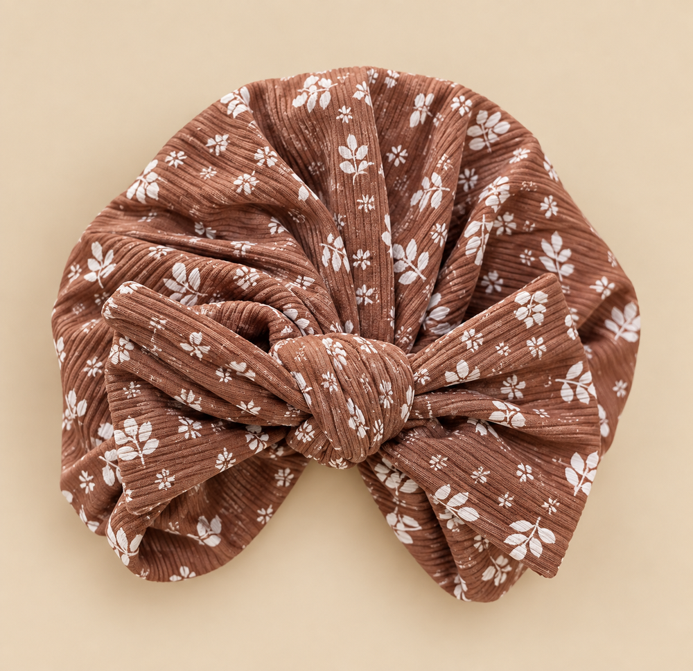 Ribbed Bow Baby Turban – Assorted Prints & Solid Colors