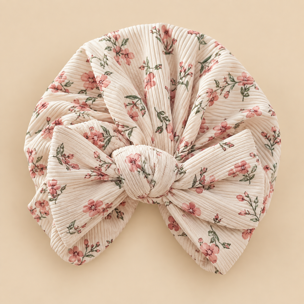 Ribbed Bow Baby Turban – Assorted Prints & Solid Colors