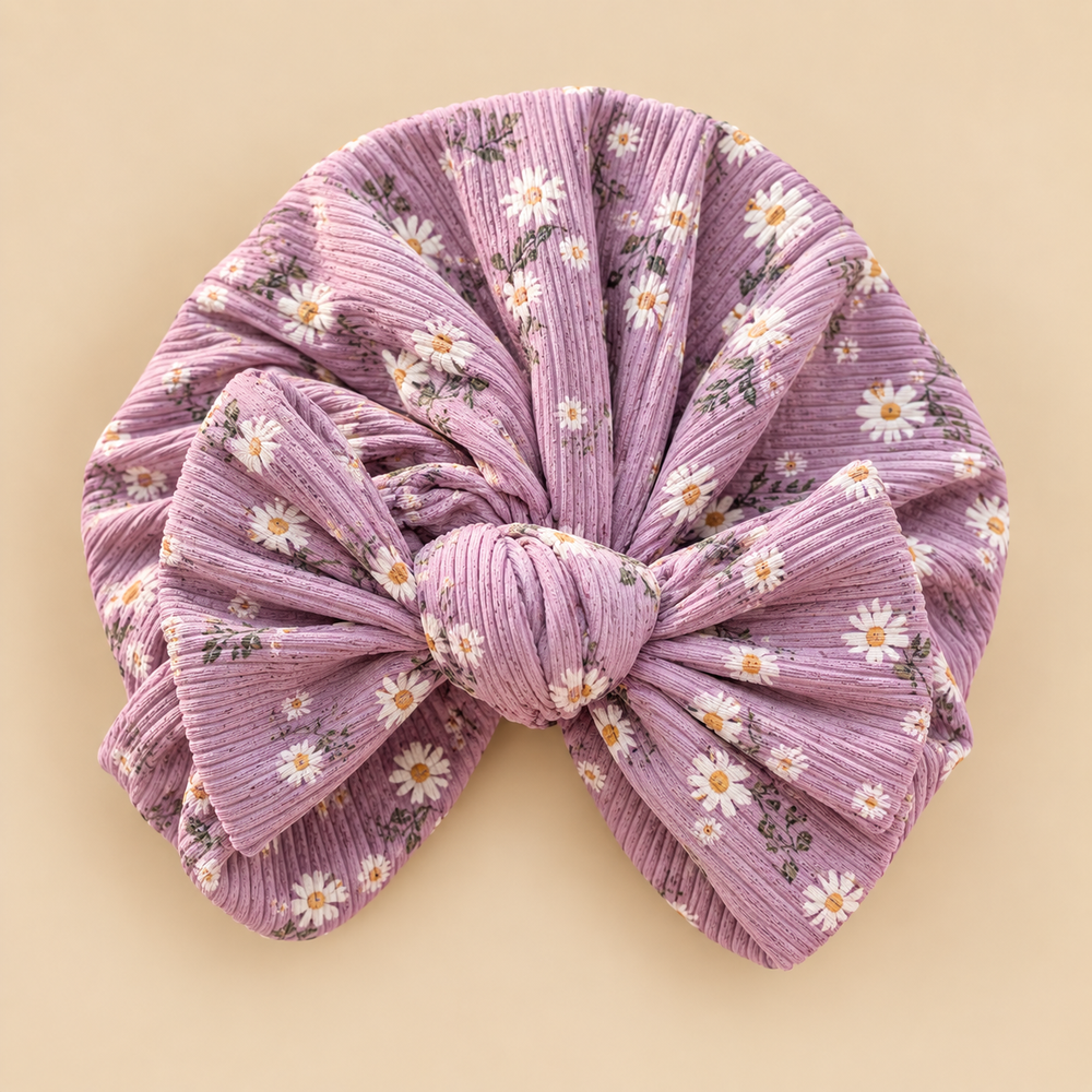 Ribbed Bow Baby Turban – Assorted Prints & Solid Colors