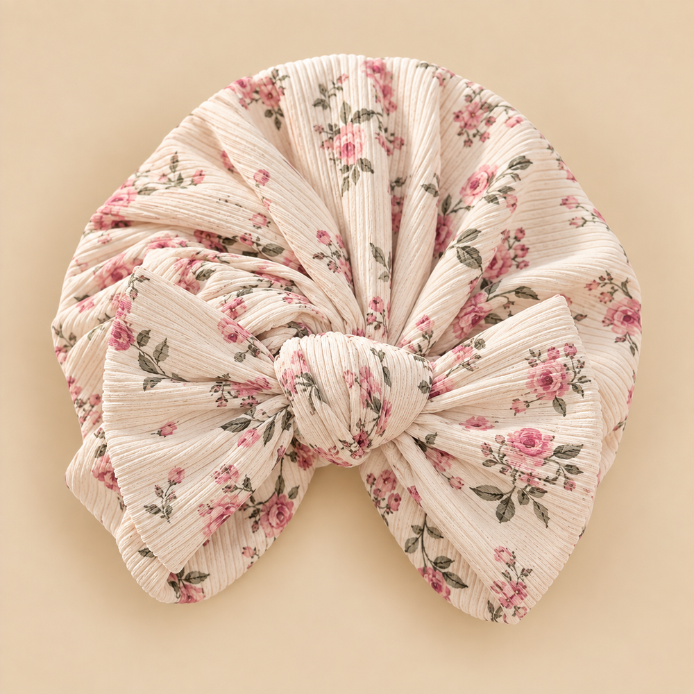 Ribbed Bow Baby Turban – Assorted Prints & Solid Colors