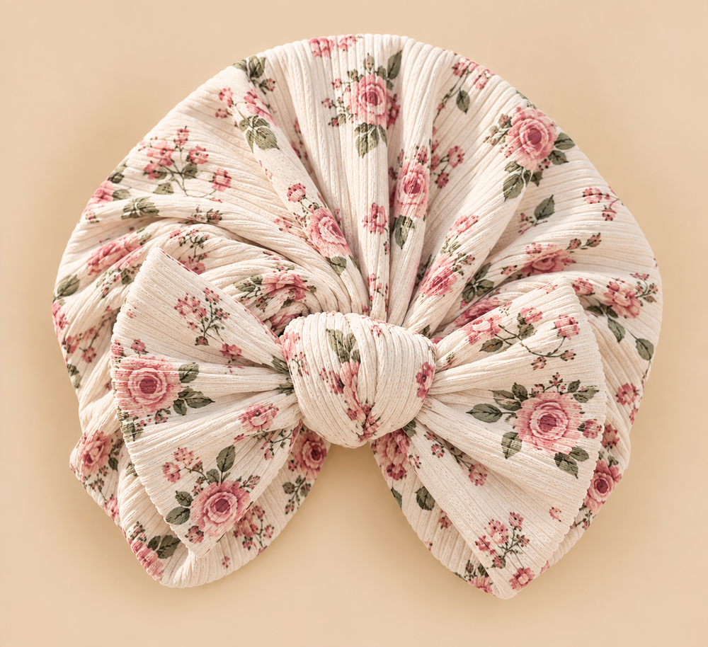 Ribbed Bow Baby Turban – Assorted Prints & Solid Colors