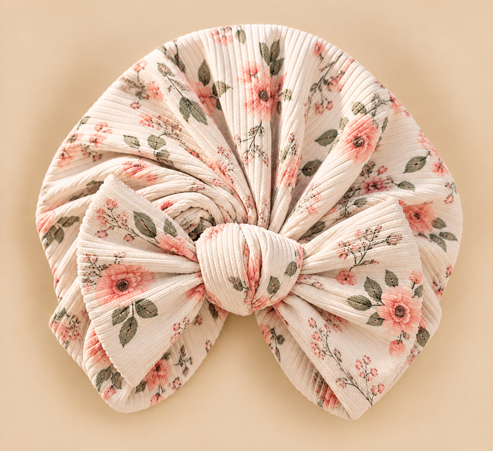 Ribbed Bow Baby Turban – Assorted Prints & Solid Colors