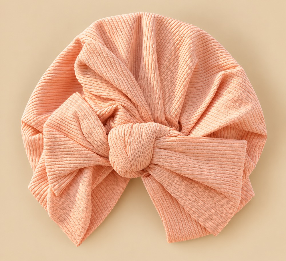 Soft Ribbed Bow Baby Headwrap Turban