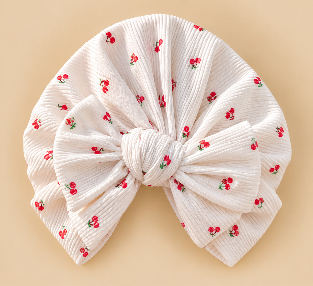 Soft Ribbed Bow Baby Headwrap Turban