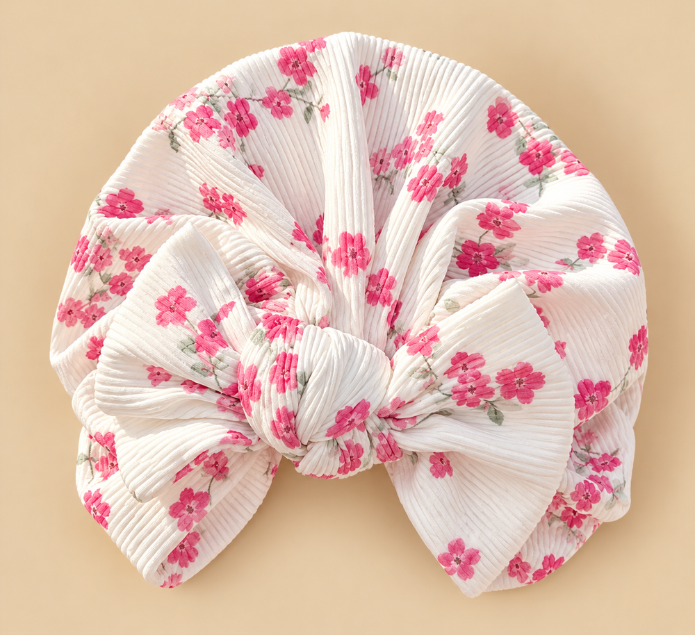 Soft Ribbed Bow Baby Headwrap Turban