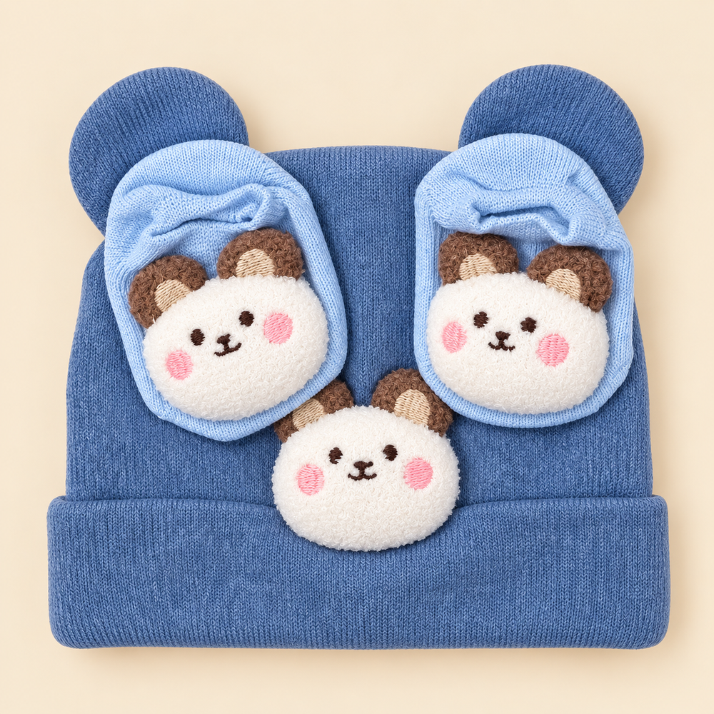 Cozy Bear Baby Beanie & Socks Set