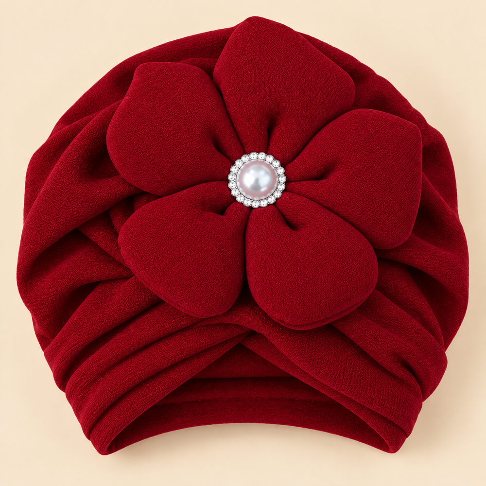 Pearl Blossom Floral Baby Turban