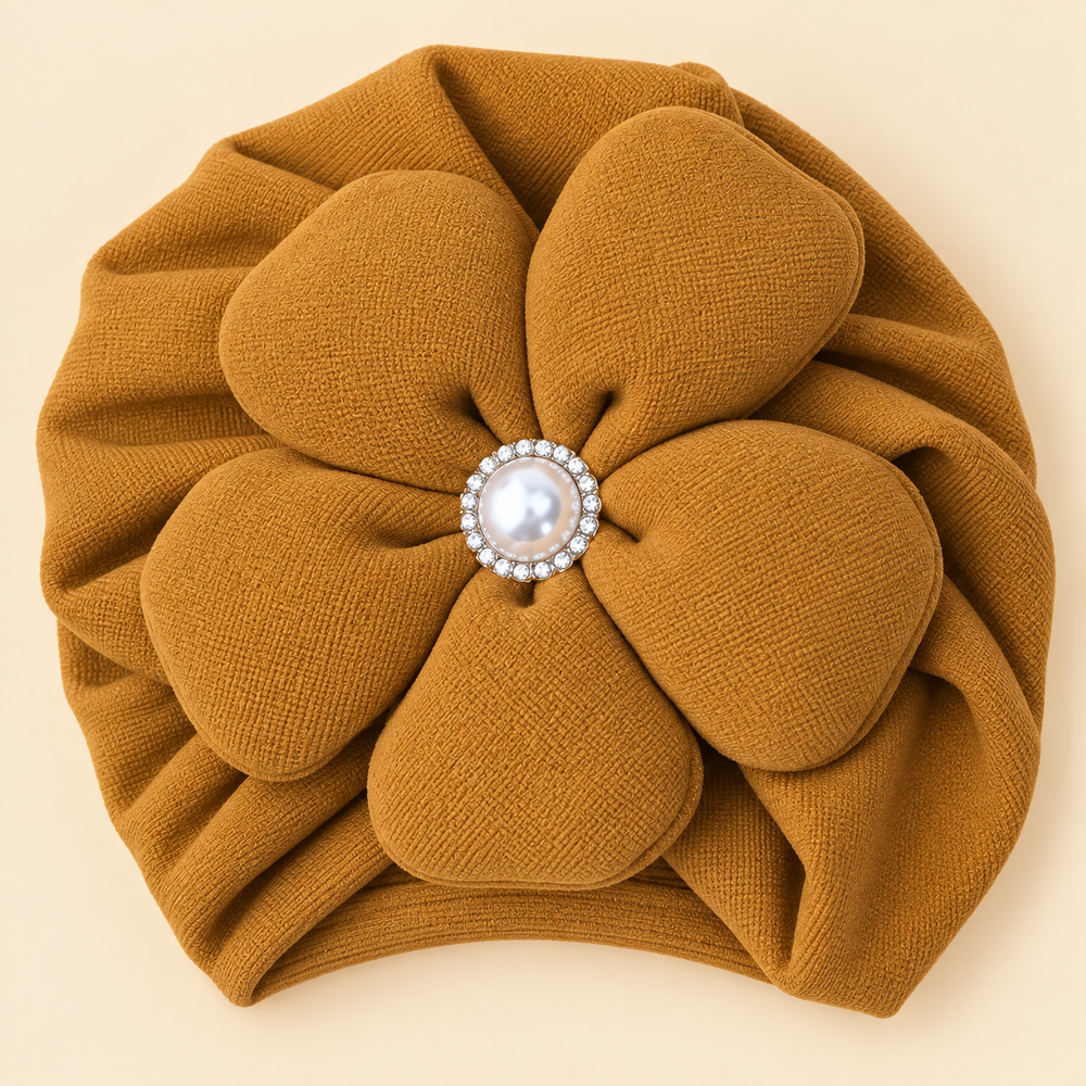Pearl Blossom Floral Baby Turban