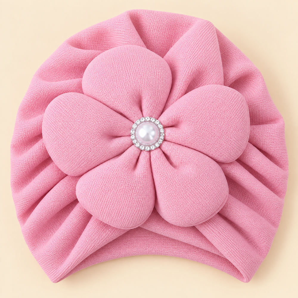 Pearl Blossom Floral Baby Turban