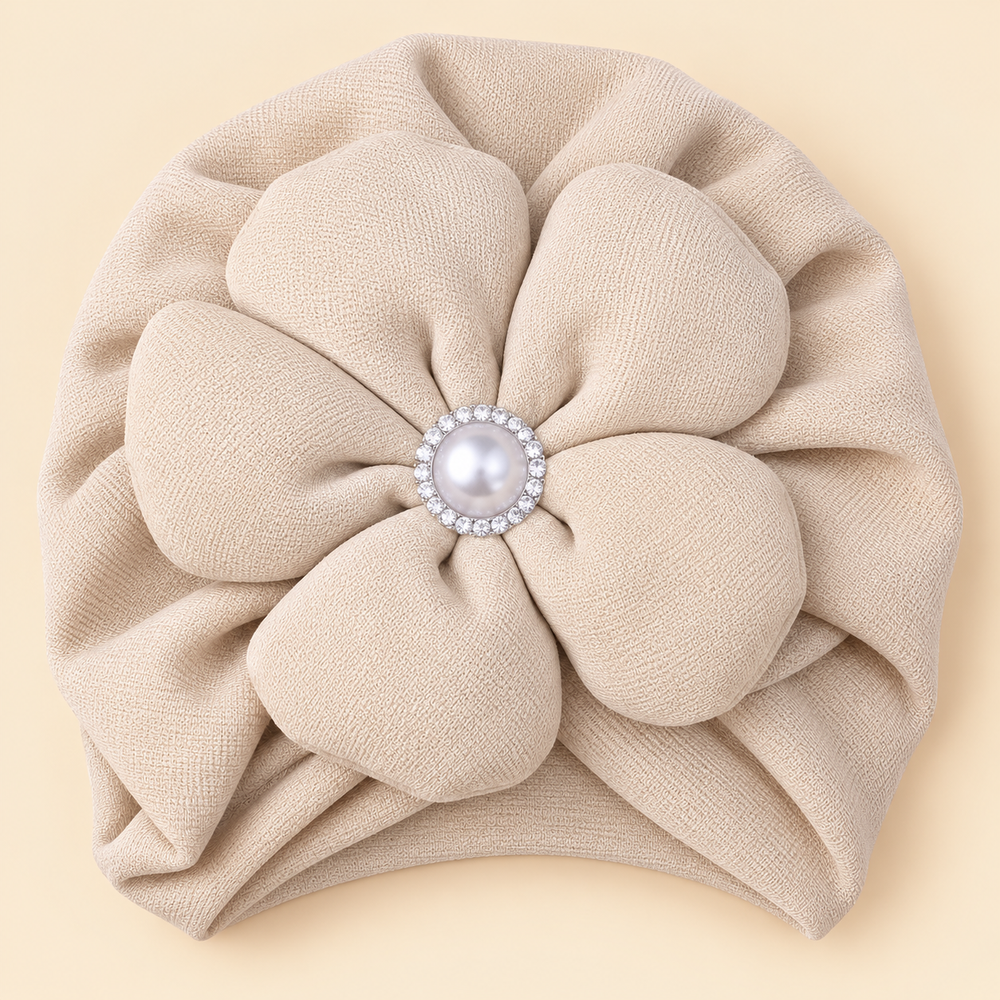 Pearl Blossom Floral Baby Turban