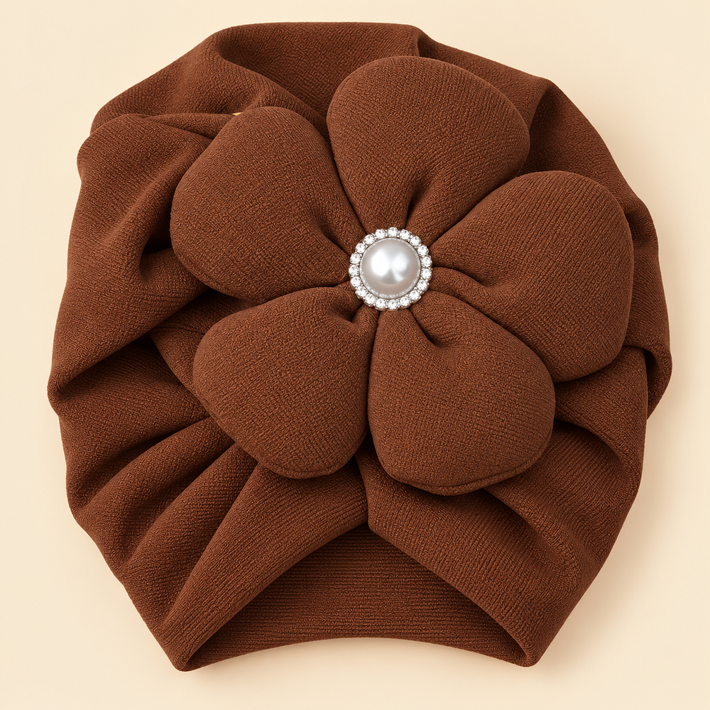Pearl Blossom Floral Baby Turban