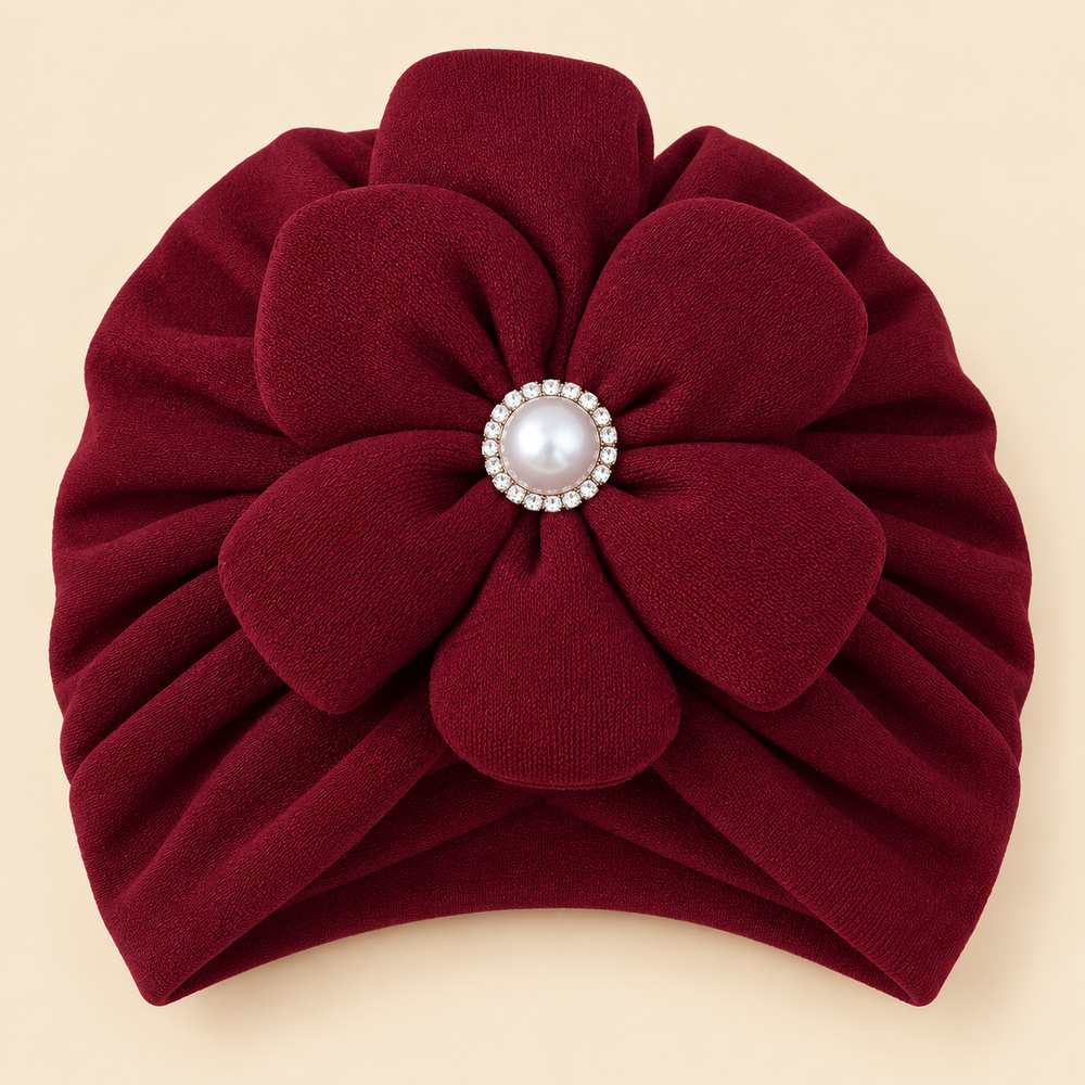 Pearl Blossom Floral Baby Turban