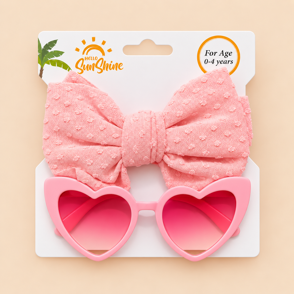 Little Love Bow & Heart Sunglasses Set