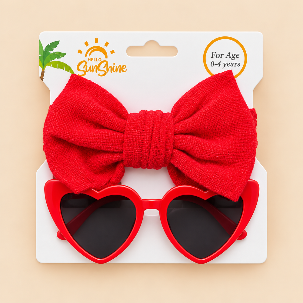 Little Love Bow & Heart Sunglasses Set