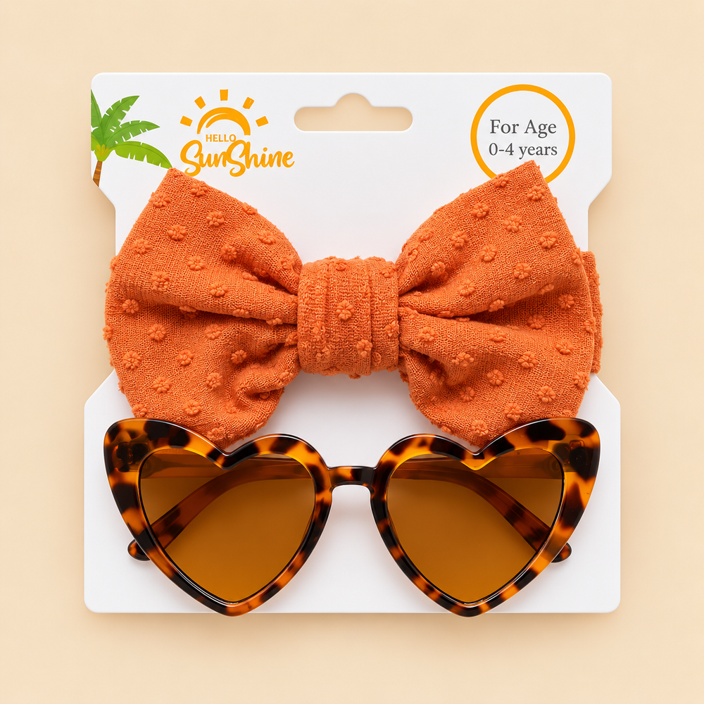 Little Love Bow & Heart Sunglasses Set