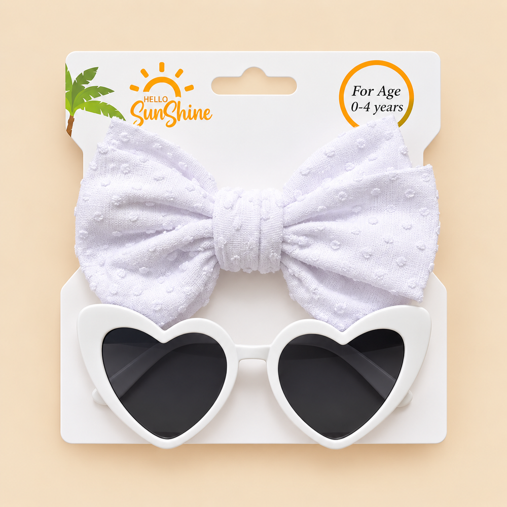 Little Love Bow & Heart Sunglasses Set