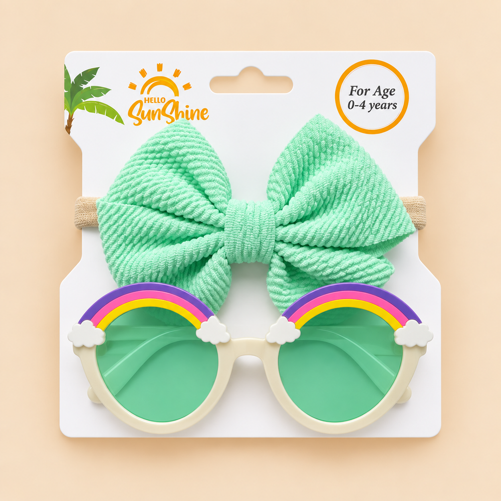 Rainbow Dreams Bow & Sunglasses Set