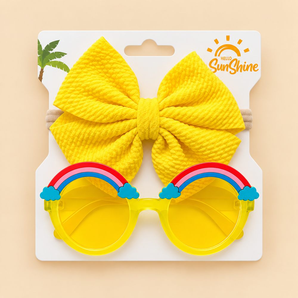 Rainbow Dreams Bow & Sunglasses Set