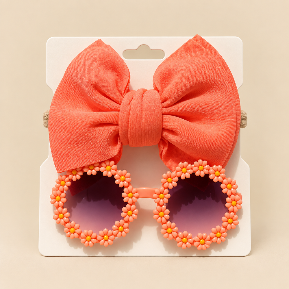 Floral Sunglasses & Bow Headband Set